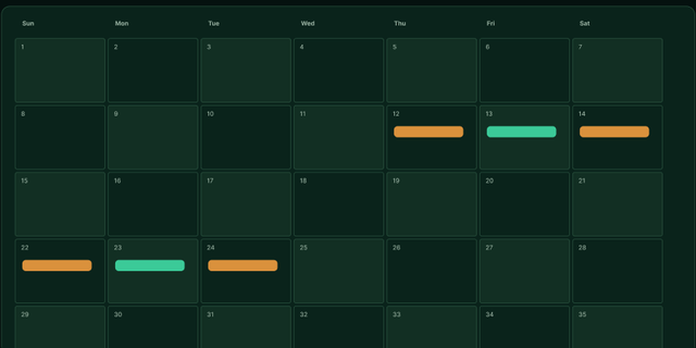 Phoenix Calendar view crop in dark mode